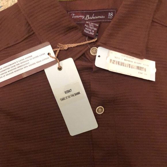 New Tommy Bahama 18 Golf Button Down Polo Medium - Picture 5 of 9